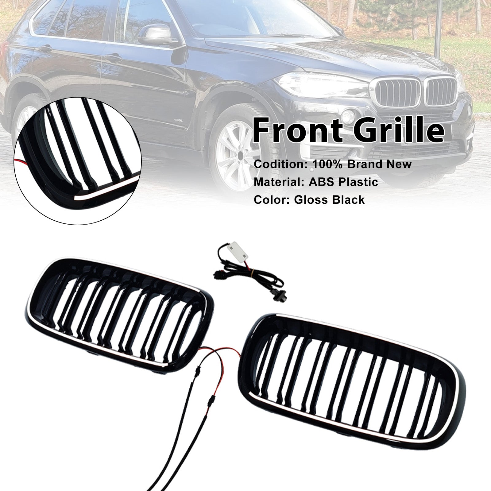 2015-2019 For BMW X6M F86 Double Slat Front Bumper Kidney Grille