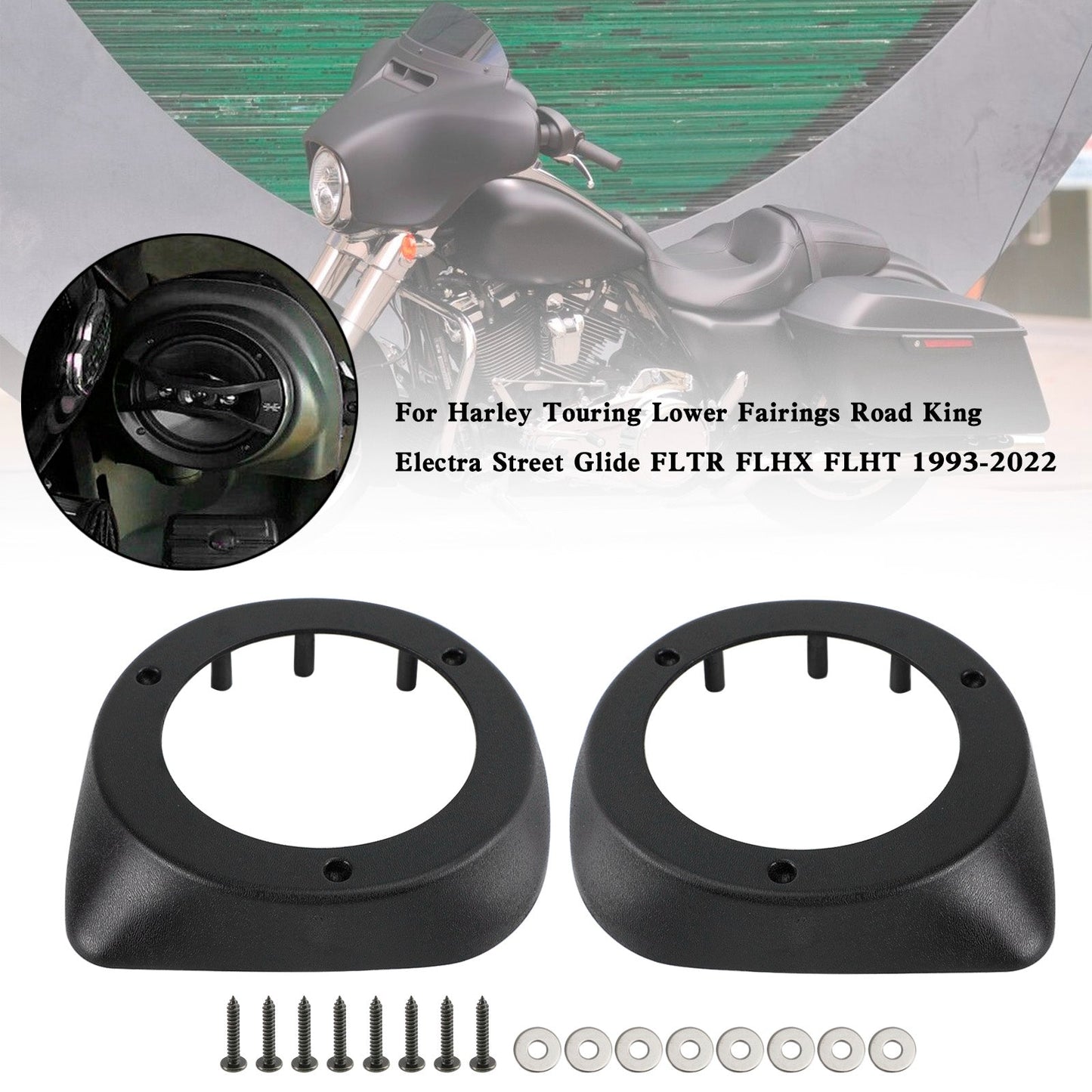 93-22 Touring Road King Lower Fairing Generic 6.5" Speaker Boxes Pod