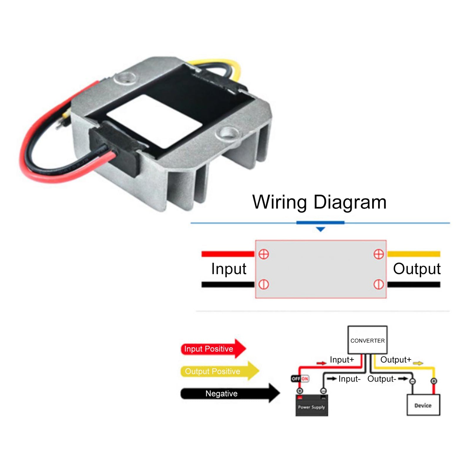 DC20-60V To DC12V 3A Step Down 36W Power Converter Regulator WaterProof