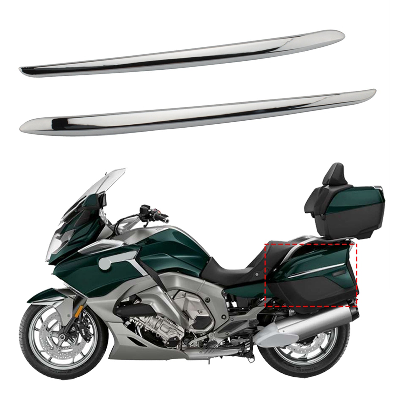2011-2018 BMW K1600GTL Chrome Side Panel Storage Box Plating Trim Strip Generic