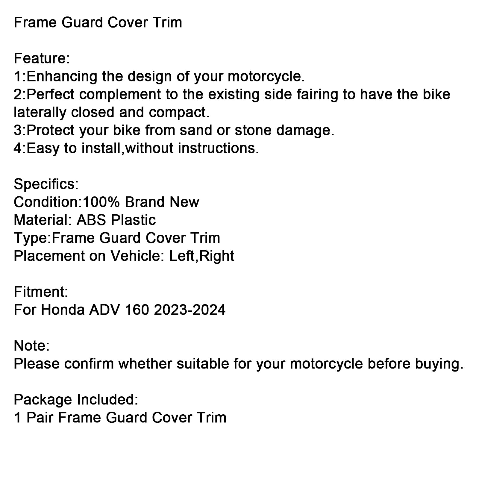 2023-2024 Honda ADV 160 Frame Side Cover Guard Fairing