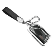 Aluminum Alloy TPU Silvery Car Key Case Cover With Buckle For Cadillac