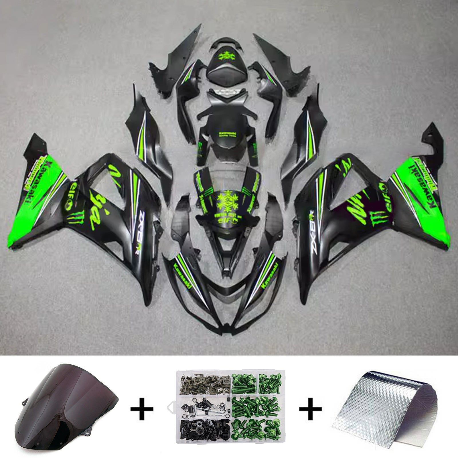 Injection Fairing Kit Bodywork Plastic ABS fit For Kawasaki ZX6R 636 2013-2018
