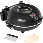 Electric Pizza Maker–12 Inch Electric Pizza Oven Indoor Countertop Maker with Ceramic Stone Heats up to 800˚F