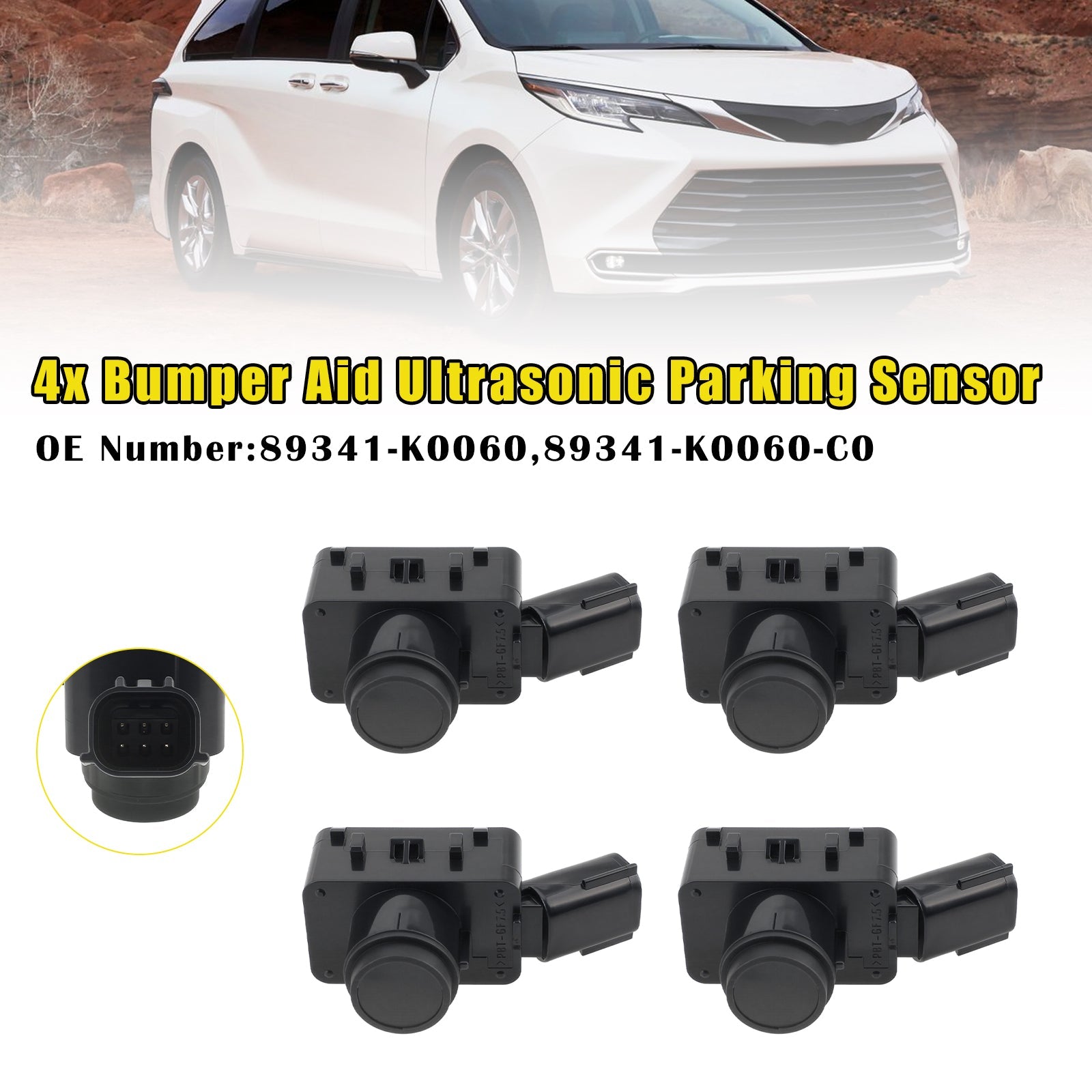 2021 For Toyota Sienna 4x Bumper Aid Ultrasonic Parking Sensor 89341-K0060-C0