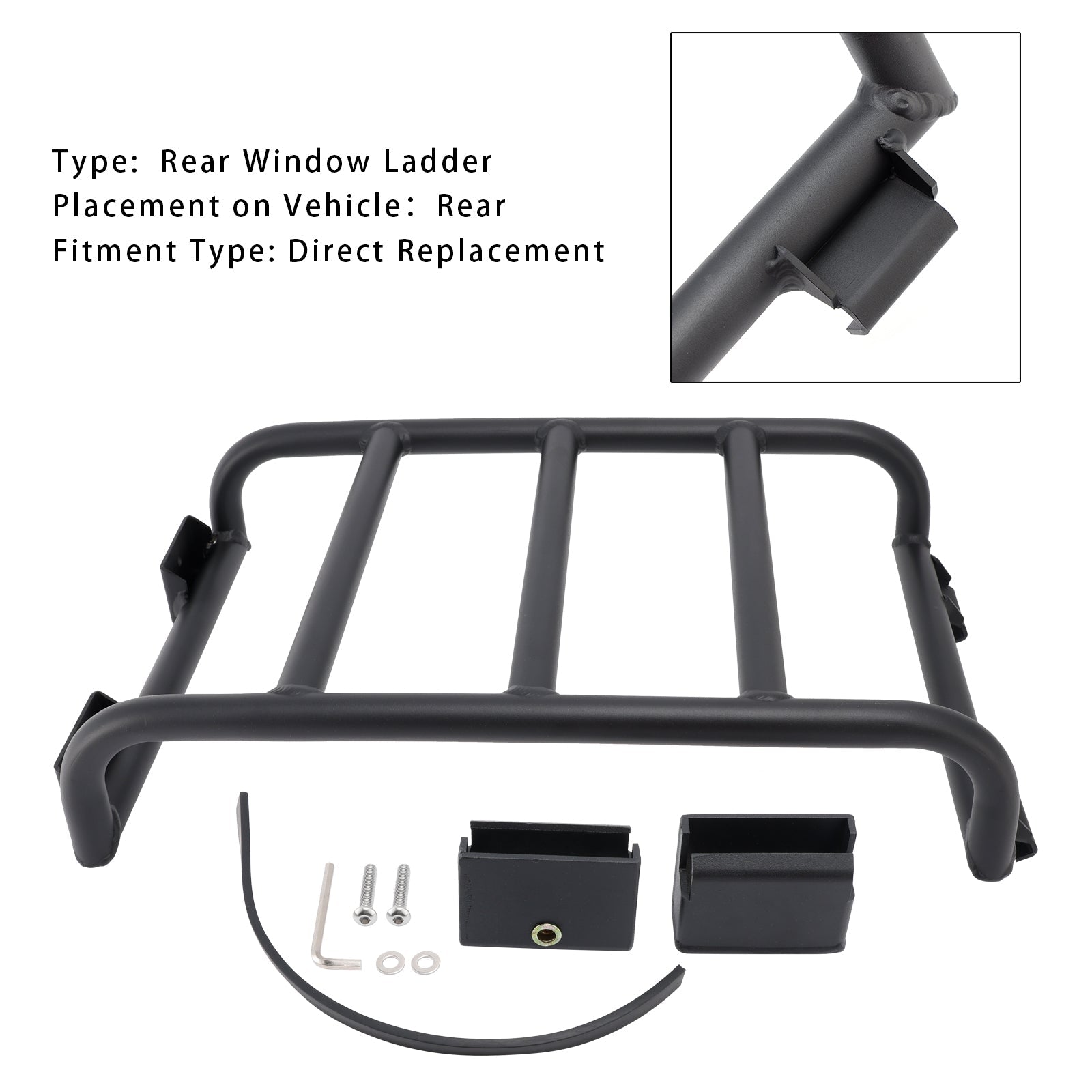 2018-2024 Jeep Wrangler JL JLU 2 Door & 4 Door Rear Window Ladder