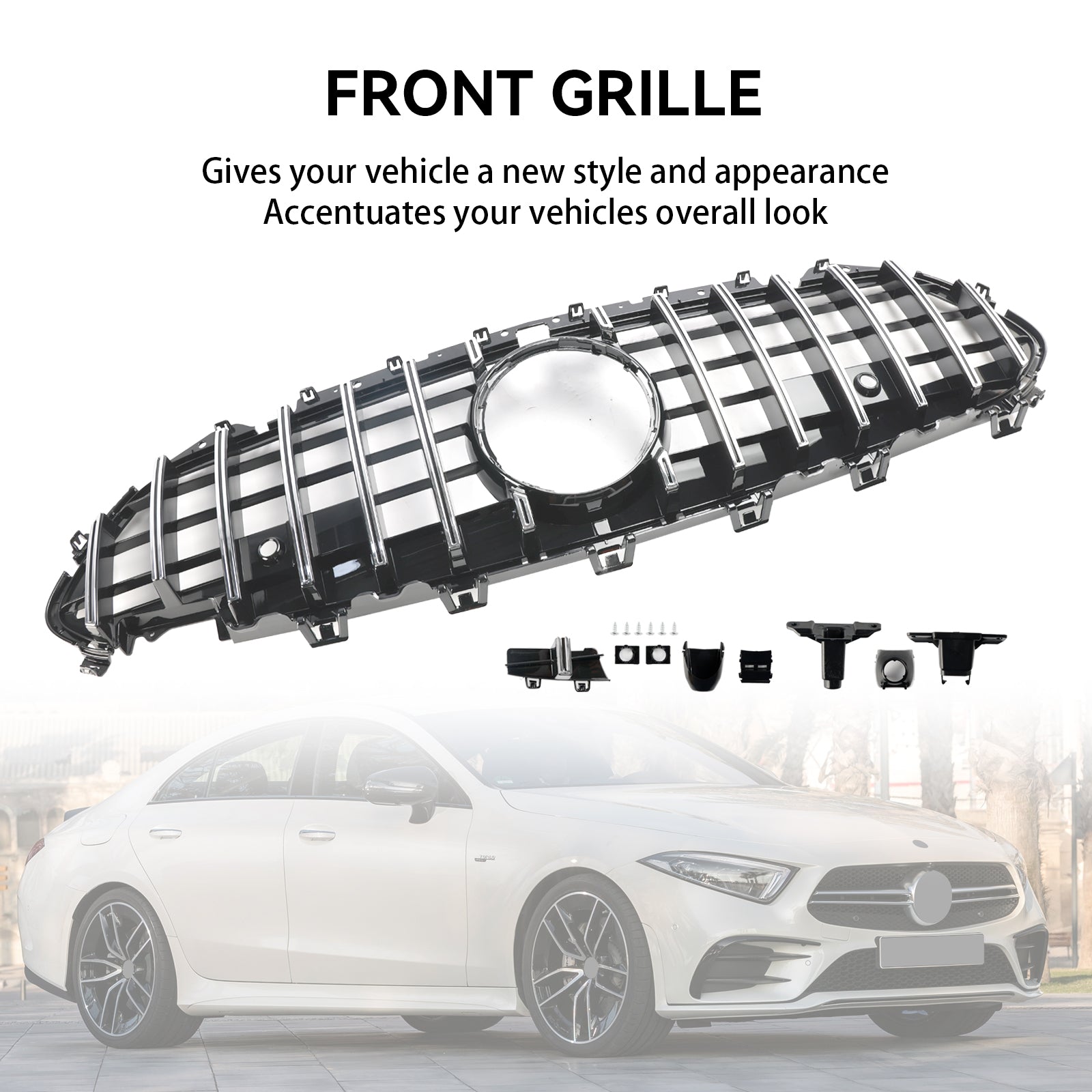 2018 2019 2020 2021 2022 2023 2024 Mercedes CLS C257 W257 Coupe Chrome Front Bumper Grille Grill