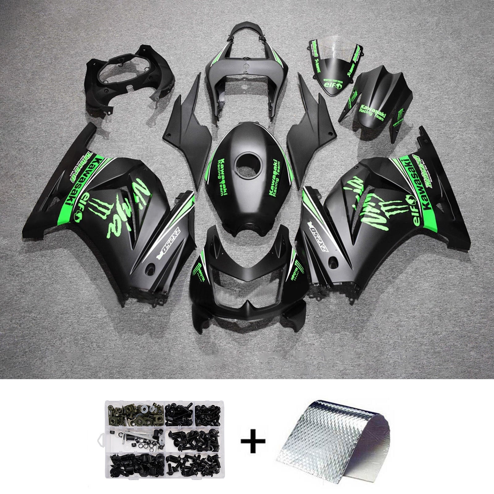Injection Fairing Kit Bodywork Plastic ABS fit For Kawasaki EX250 Ninja250R 2008-2012