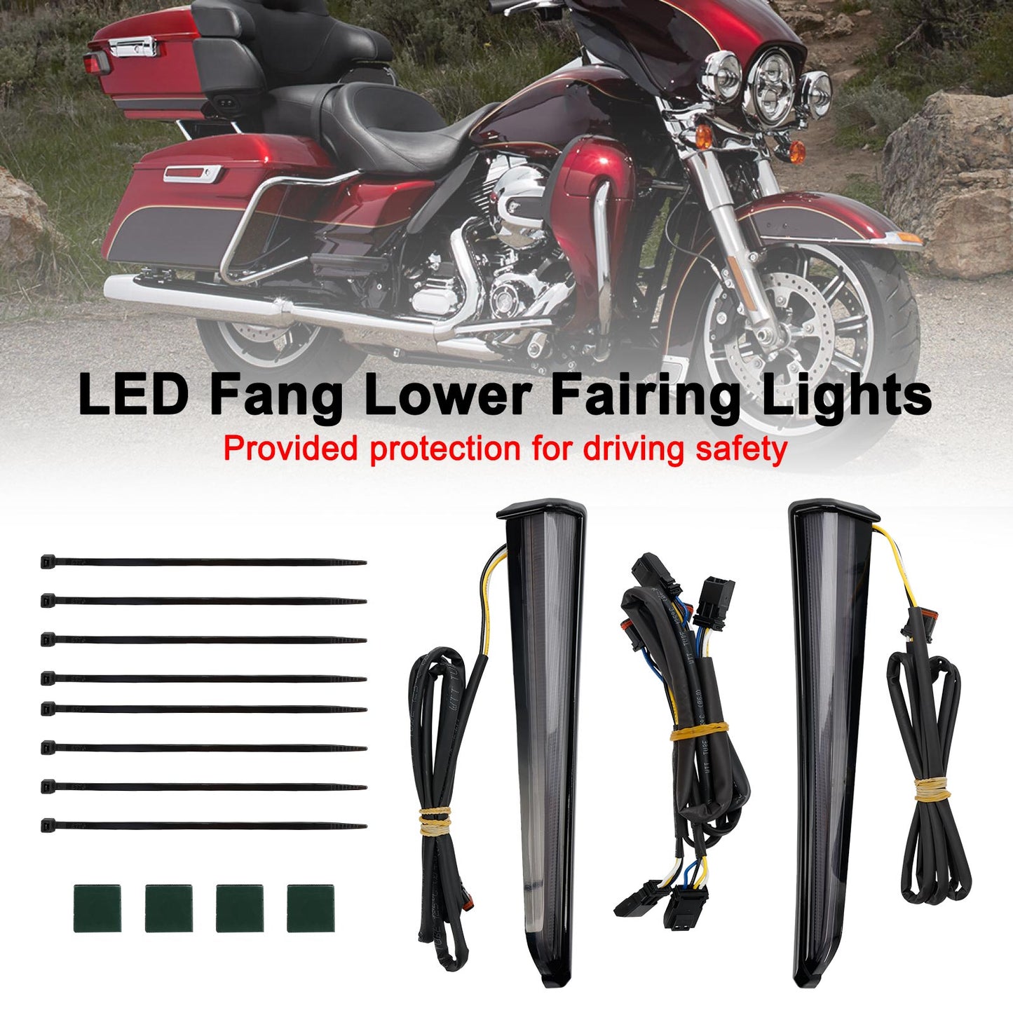 14-23 Touring Road Glide 45801 LED Fang Lower Fairing Lights for