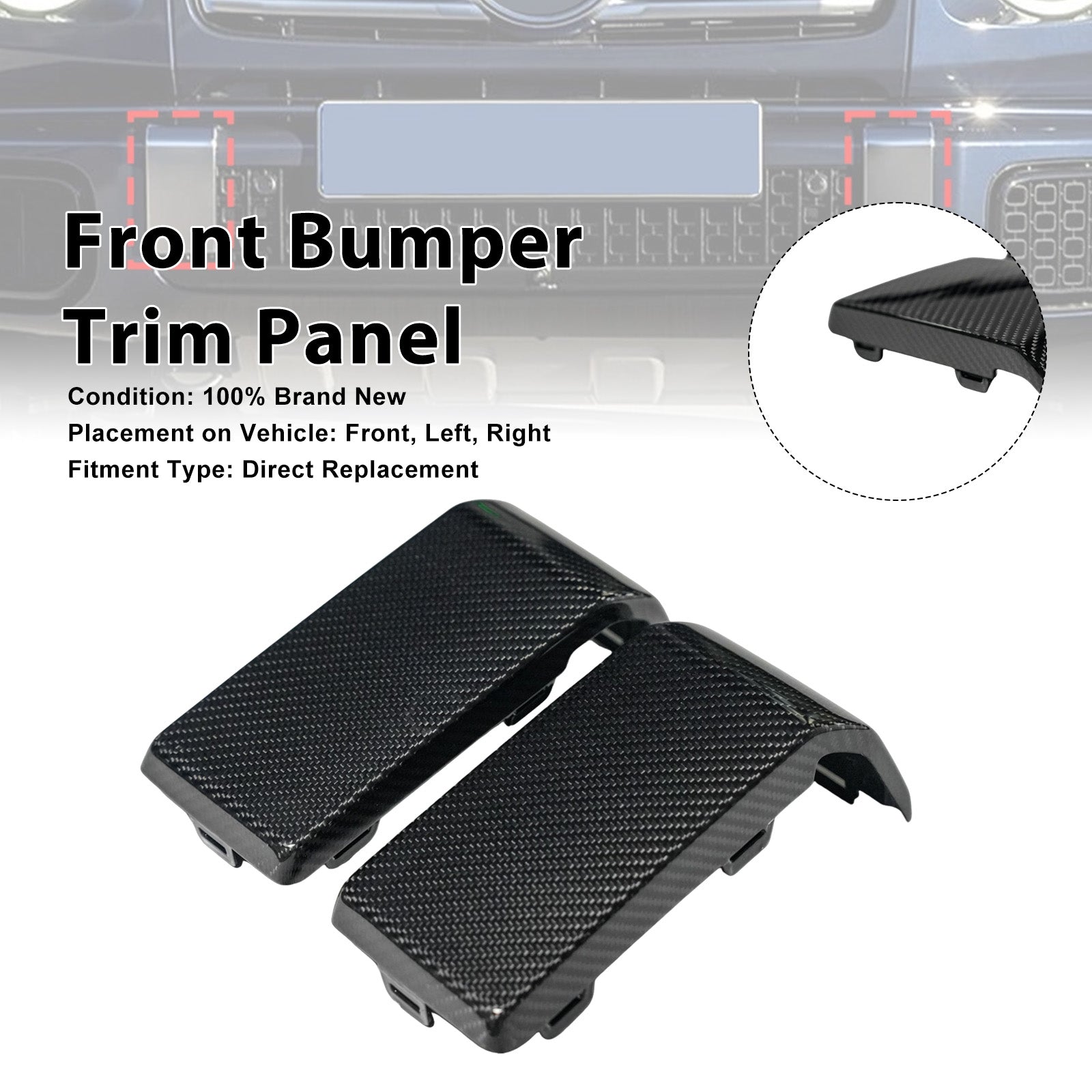 2025+ Fit Mercedes Benz W465 G63 Carbon Fiber Front Bumper Guards Cover Trim