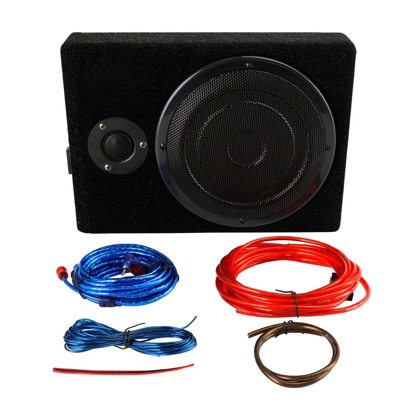 8" 600W Car Subwoofer Under-Seat Amplifier Speaker Audio Sub Woofer Slim Box US