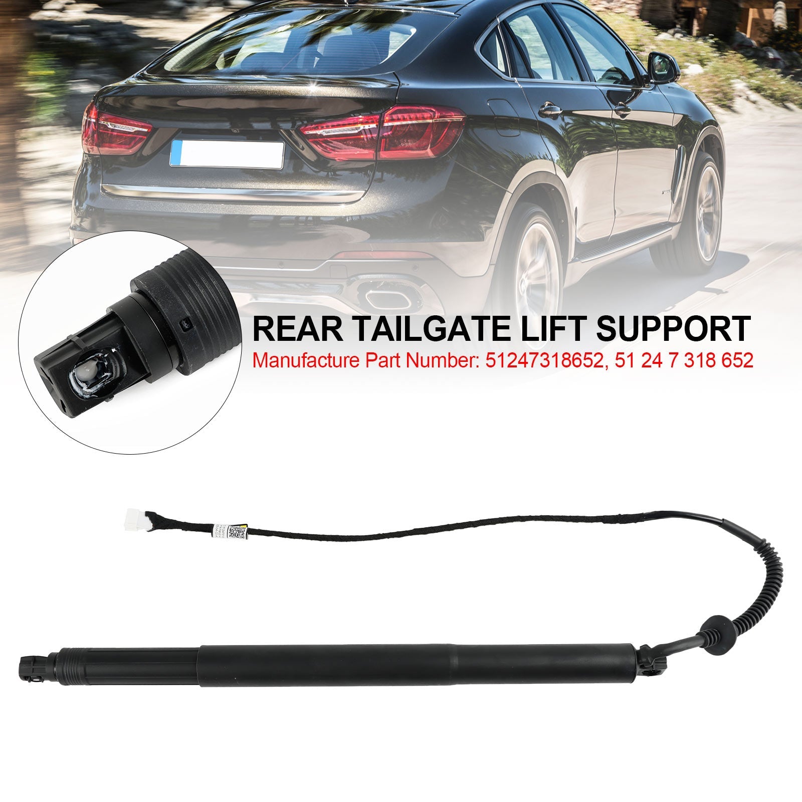 2014-2019 BMW X6 F16 SUV M 50d 2993ccm 381HP 280KW (Diesel) Rear Right Tailgate Power Lift Support 51247318652