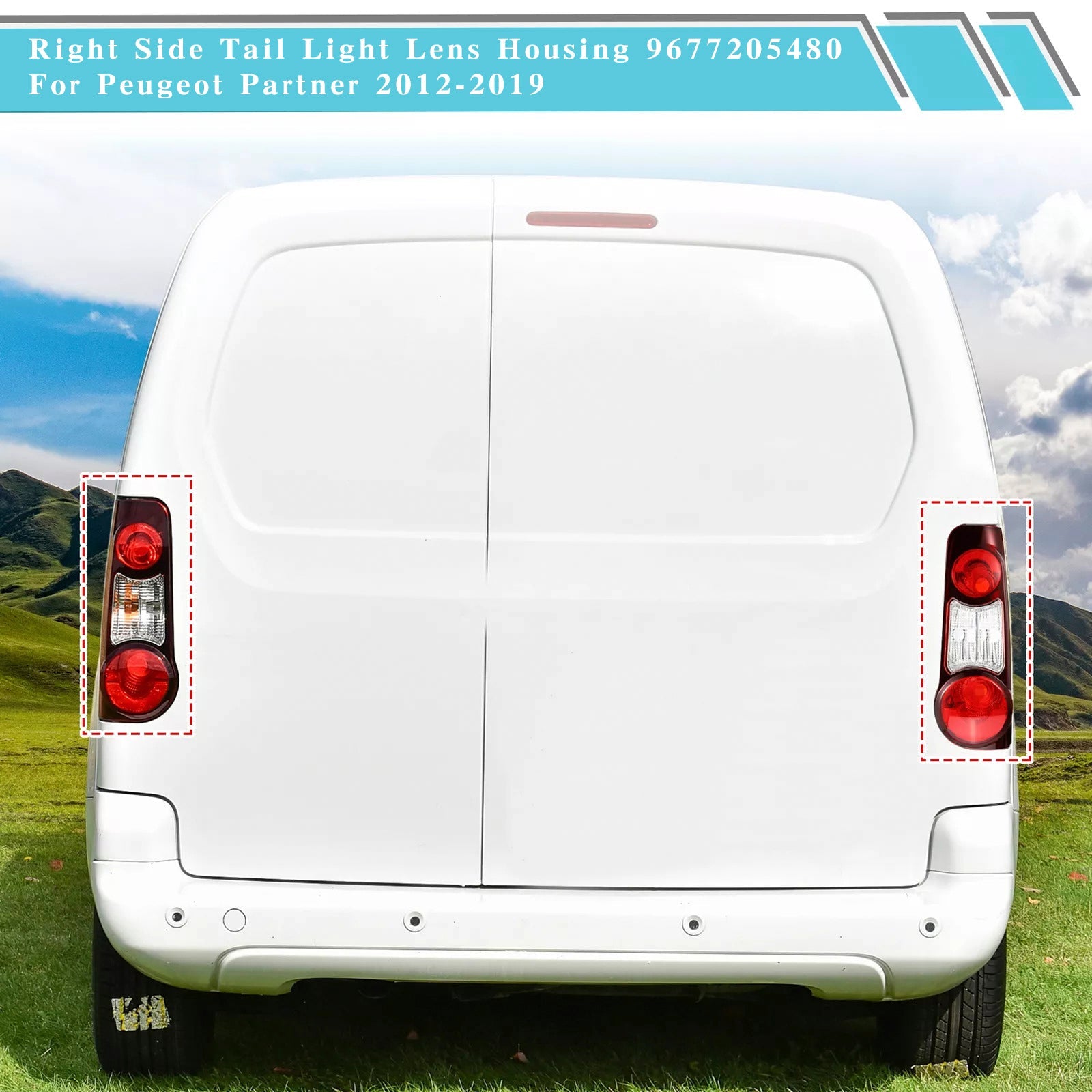 2012-2019 Peugeot Partner Citroen Berlingo Left+Right Side Tail Light Lens Housing9 677205580 9677205480