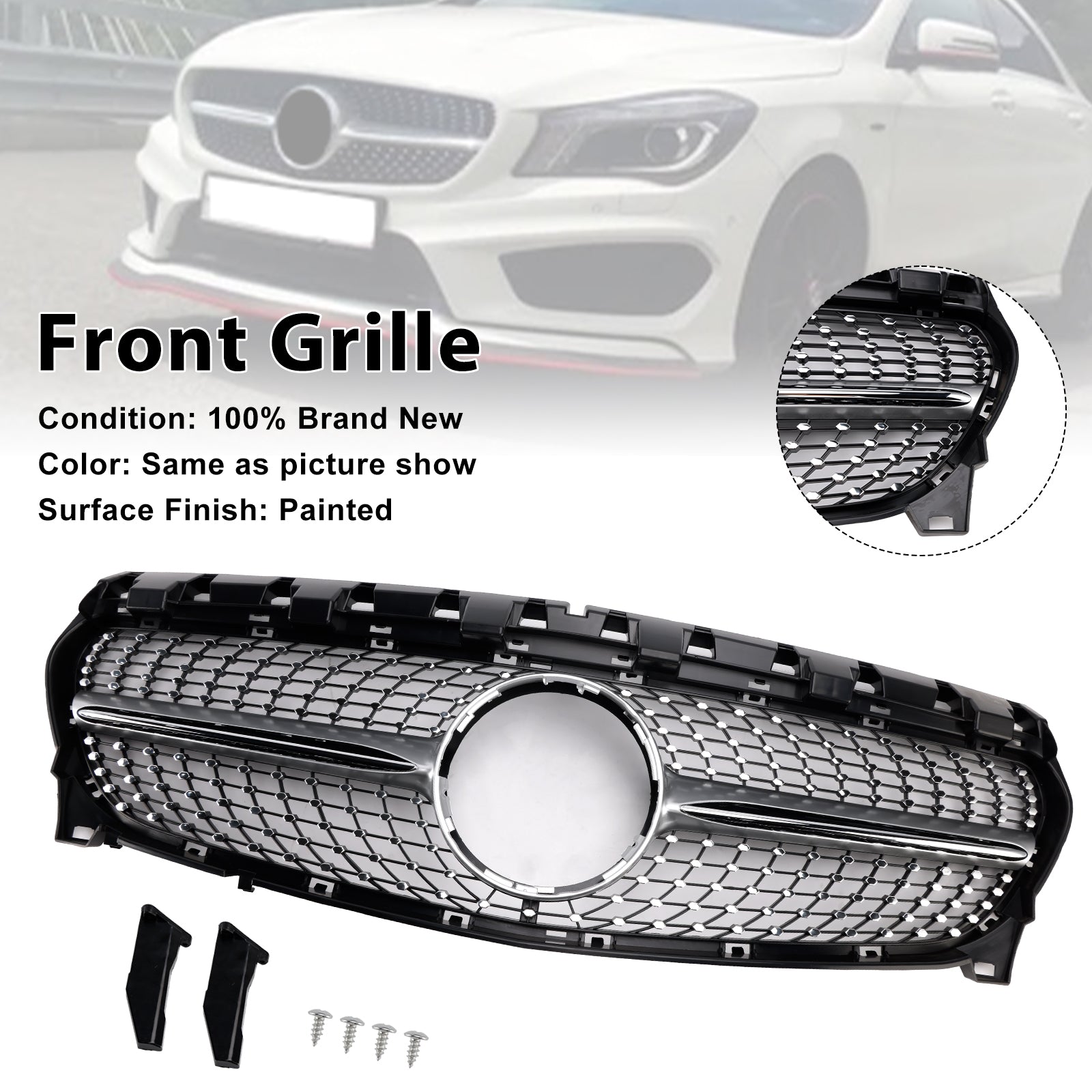 2013-2019 Mercedes-Benz CLA-Class W117 CLA250 Diamond Front Grill Grille
