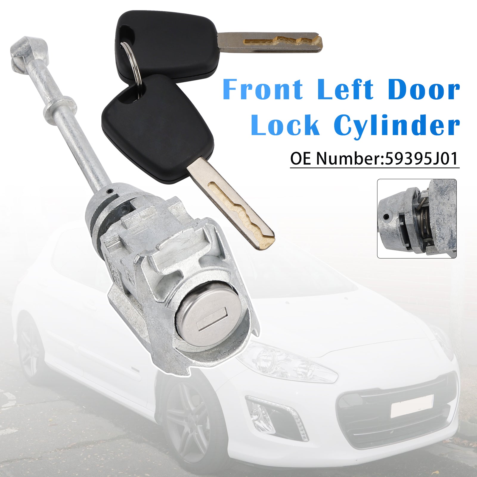 Front Left Door Lock Cylinder 59395J01 For Citroen C3 II C5 III 308 SW 508 SW