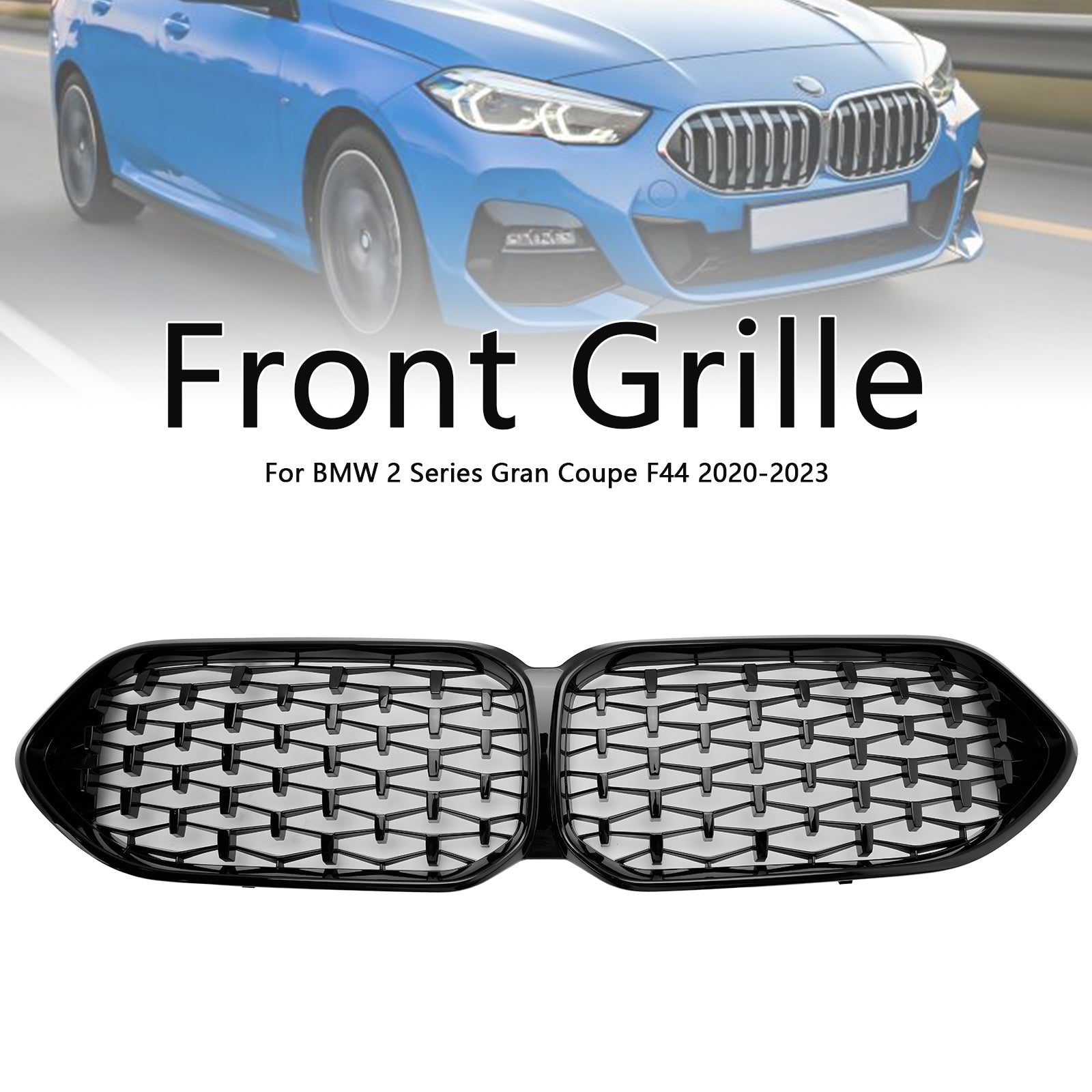 2020-2023 BMW 2 Series F44 Coupe M Diamond Gloss Black Front Grille Grill 51135A39378 51138080494