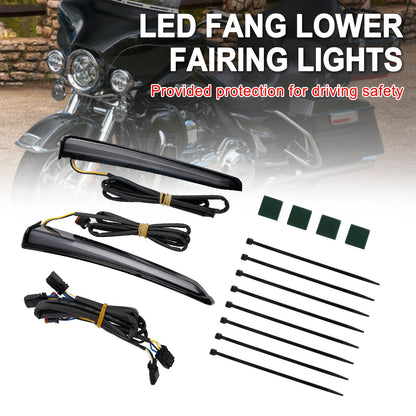 14-23 Touring Road Glide 45801 LED Fang Lower Fairing Lights for