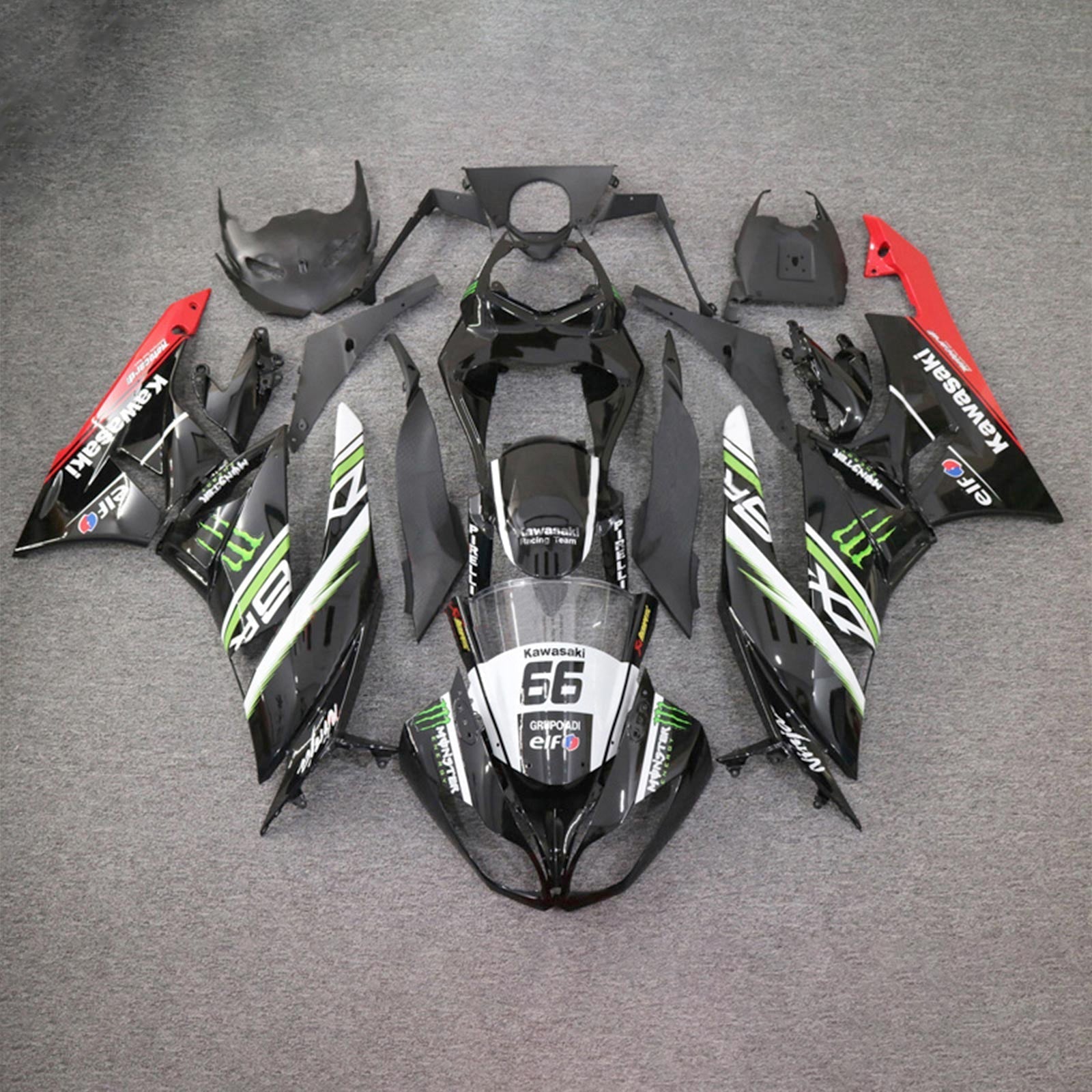 2009-2012 Kawasaki ZX6R 636 Fairing Kit Bodywork Plastic ABS