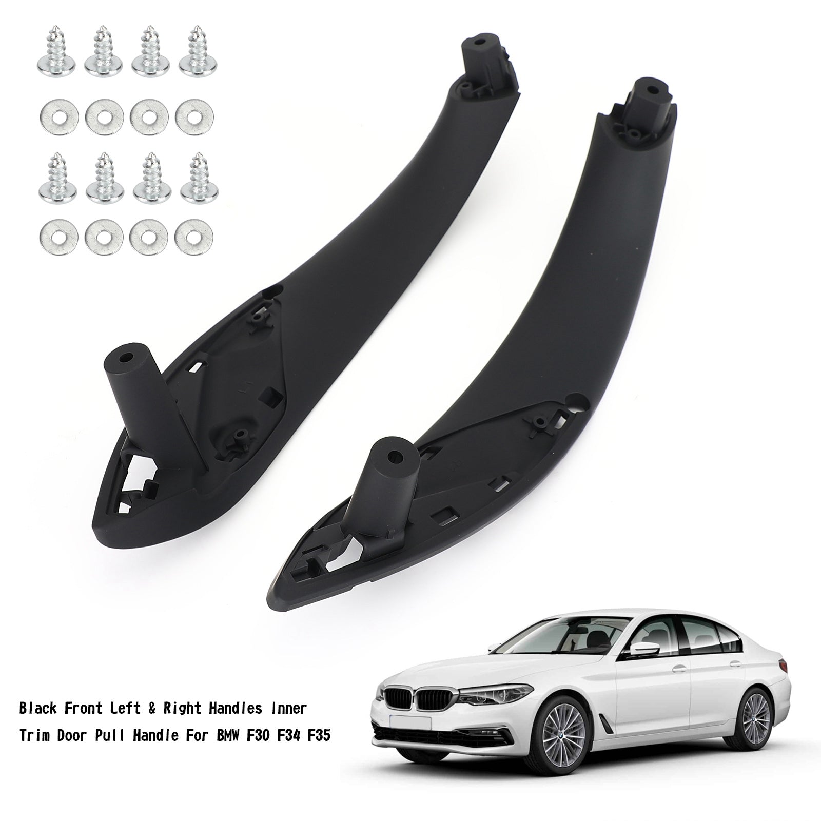 2013-2015 BMW ActiveHybrid 3 Base Black Front L+R Handle Inner Door Pull Handle 51417279311 51417279312