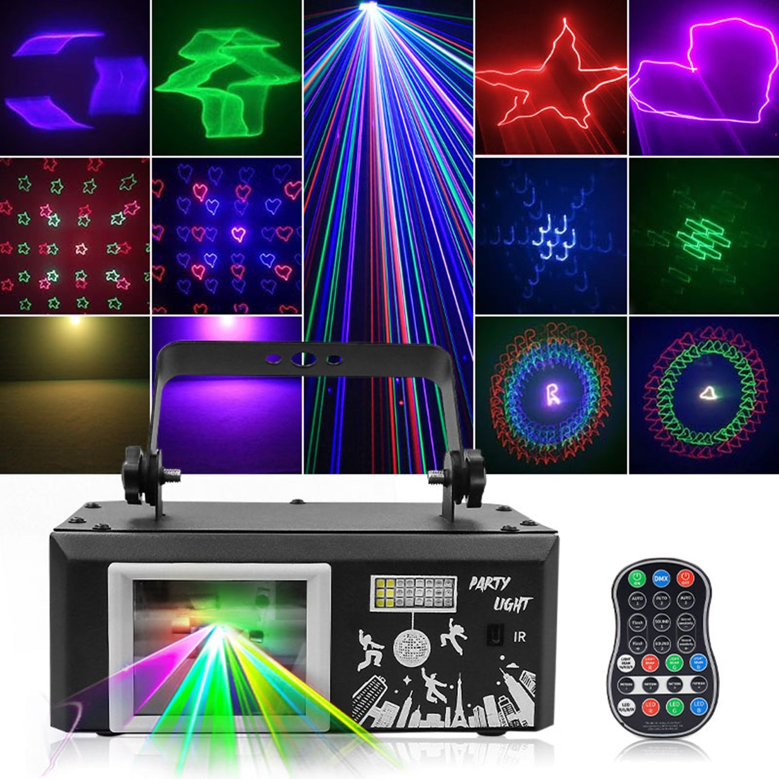 6IN1 Stage Laser Light Disco Party LED UV Stage Lighting System Club Stage Light