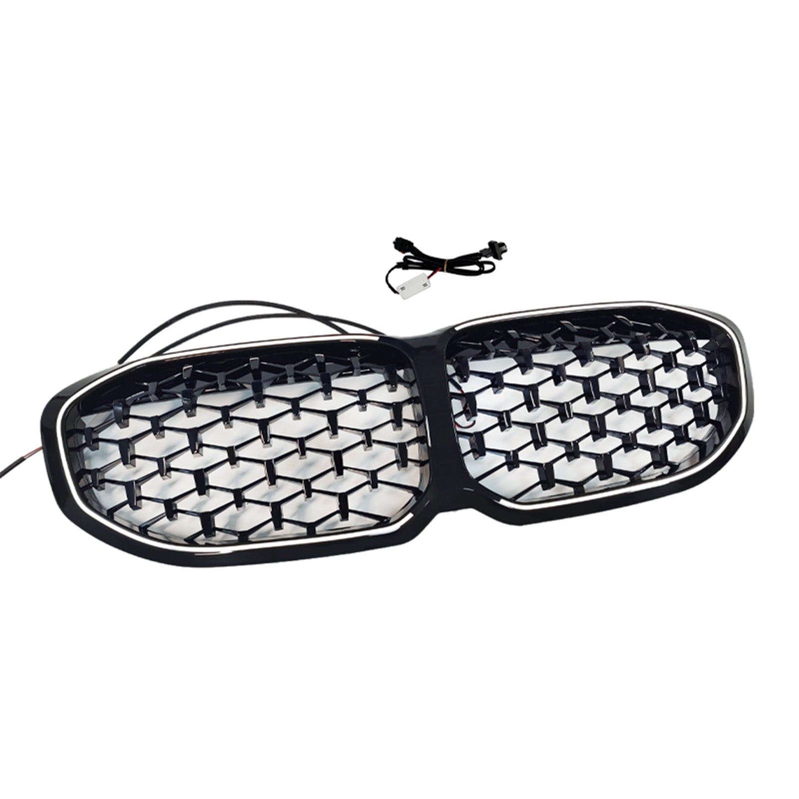 2019-2024 Fit BMW 1 Series F40 Diamond Front Kidney Grill Grille Gloss Black