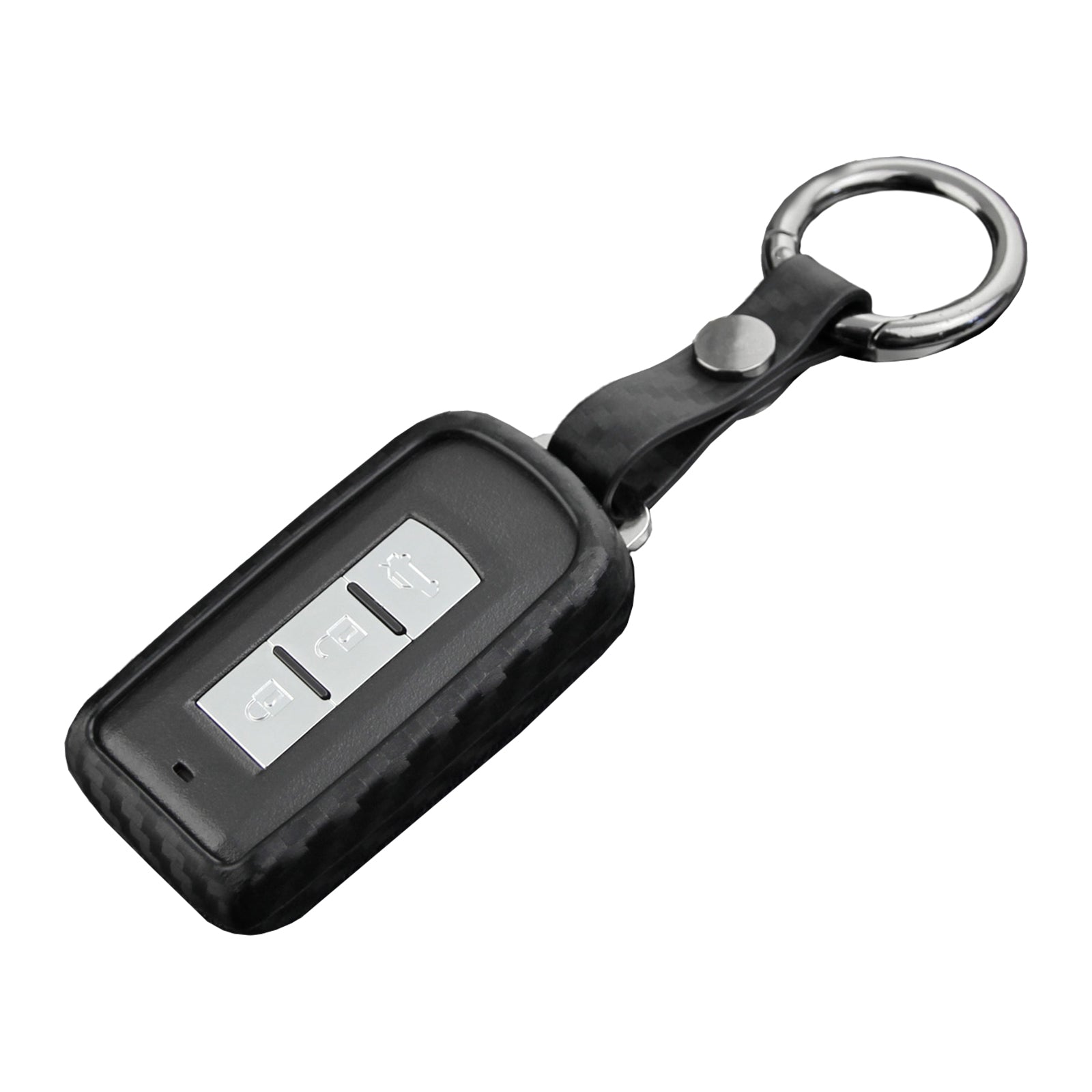 Leather Silicone Car Key Case Cover With Buckle For Mitsubishi