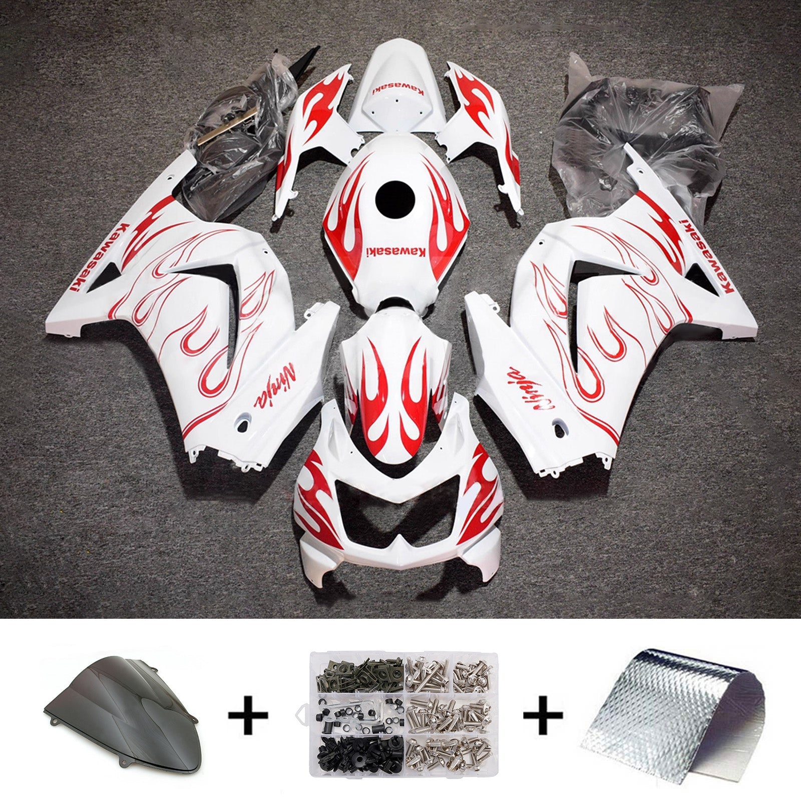 Injection Fairing Kit Bodywork Plastic ABS fit For Kawasaki EX250 Ninja250R 2008-2012
