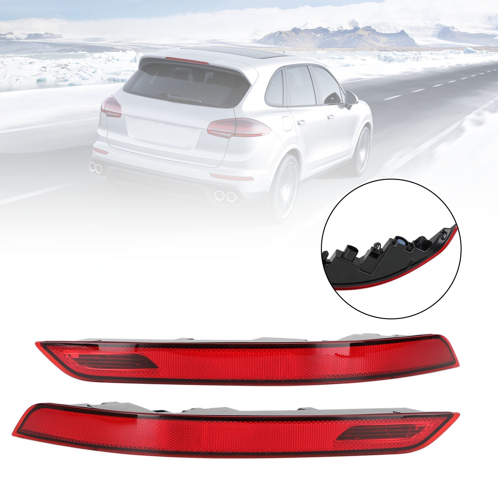 2015-2017 Porsche Cayenne Rear Bumper Fog Reflector Light 95863110510/610 Generic