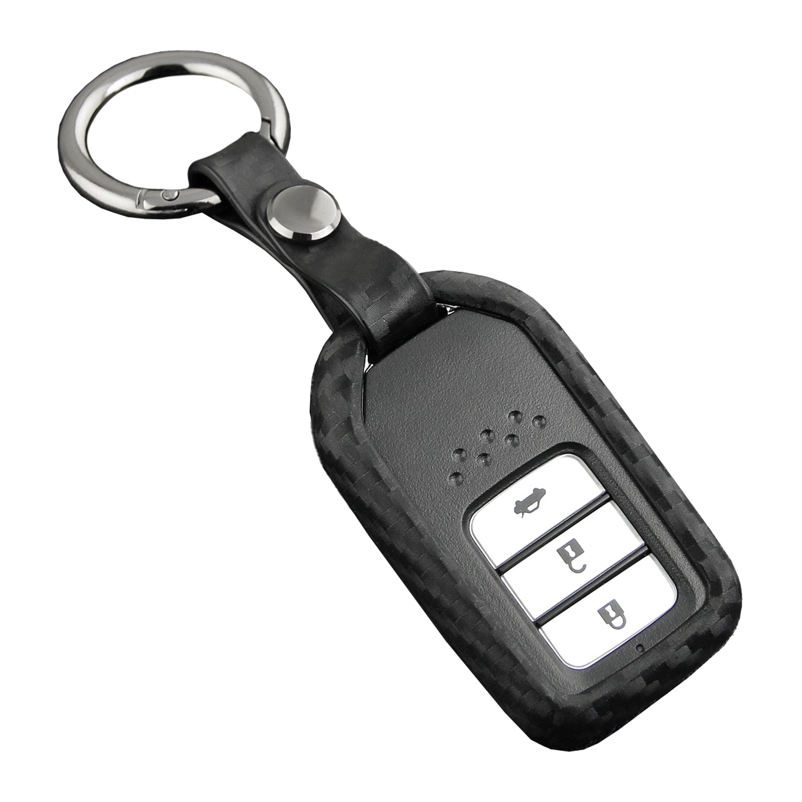 Leather Silicone Car Key Case Cover With Buckle For Honda