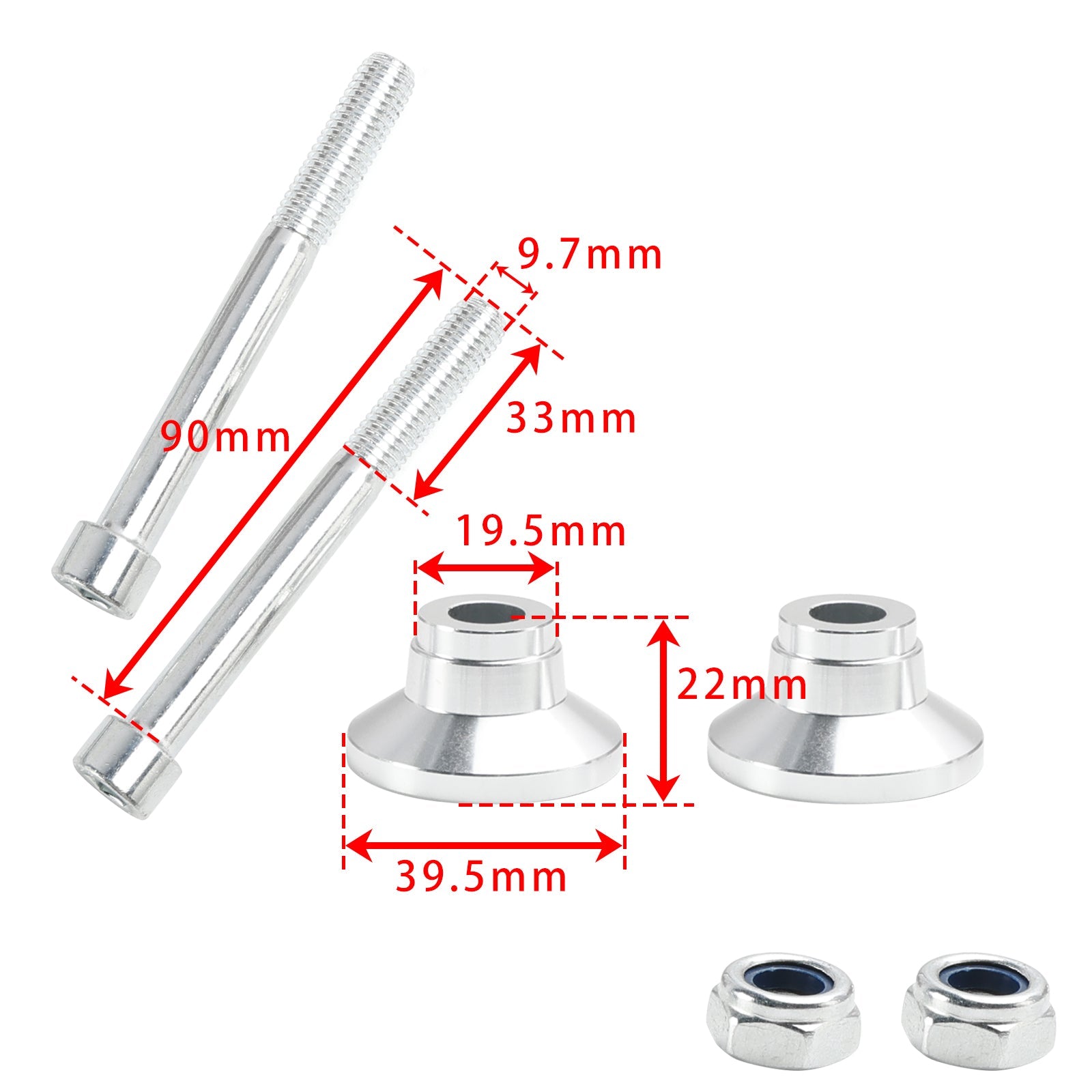 CNC Handle Bar Risers Kit H=20mm Fits Ducati Desert X Desert-X Rally 2022-2024