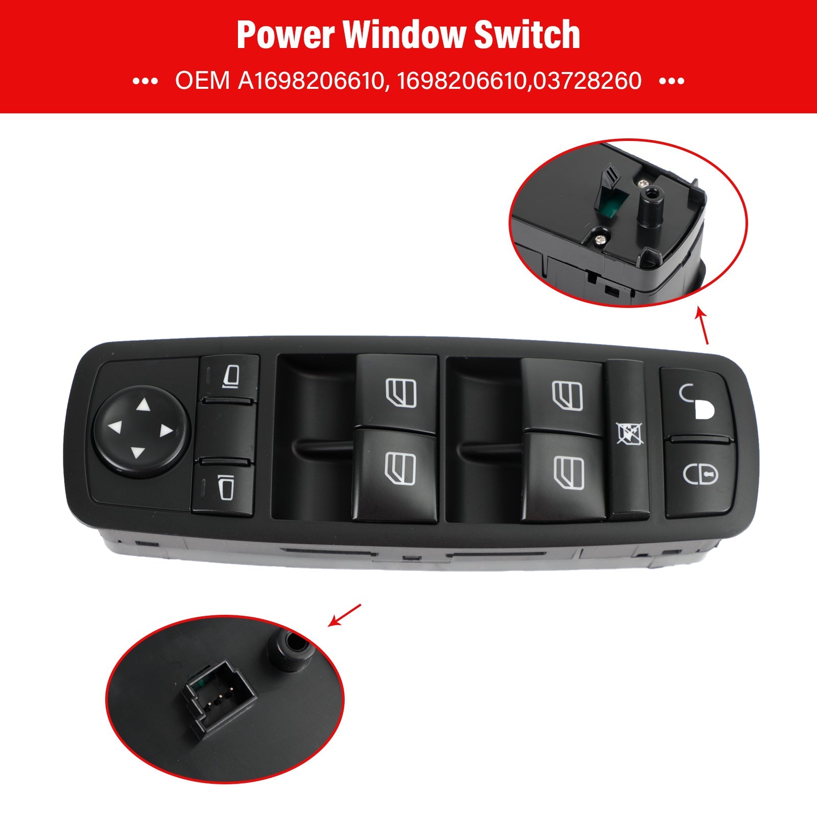2005/03-2011/11 Mercedes-Benz B-Class B 150 W245 Hatchback Master Power Window Switch 1698206610