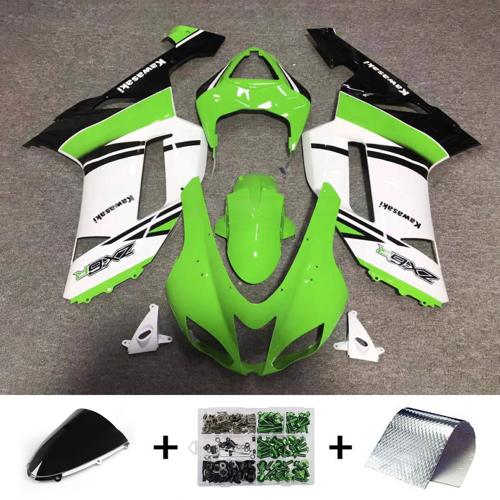 Injection Fairing Kit Bodywork Plastic ABS fit For Kawasaki ZX6R 636 2007-2008