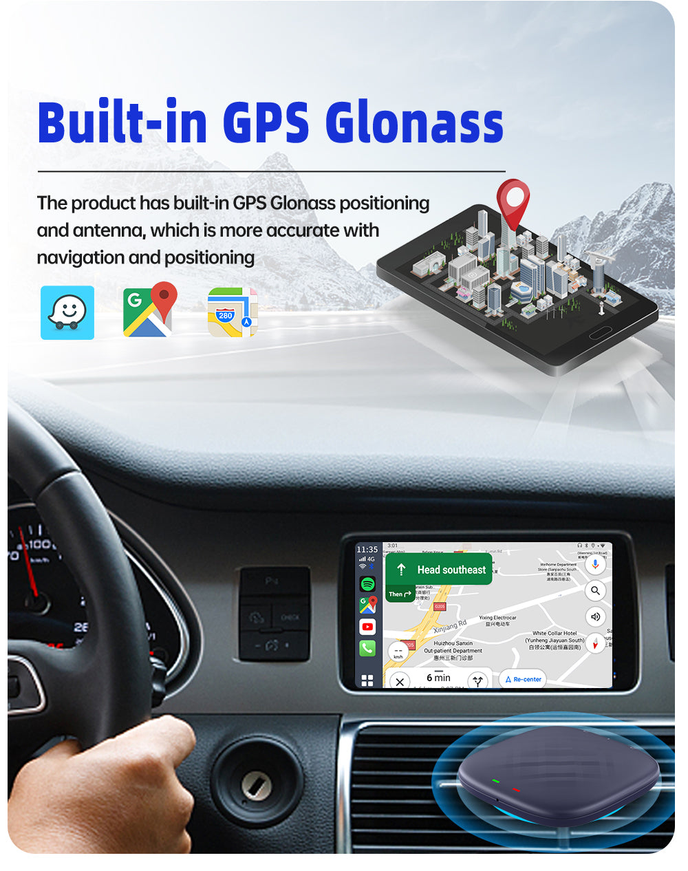 Carlinkit Carplay AI Box Plus Android 13 8+128GB Wireless Auto Bluetooth Adapter