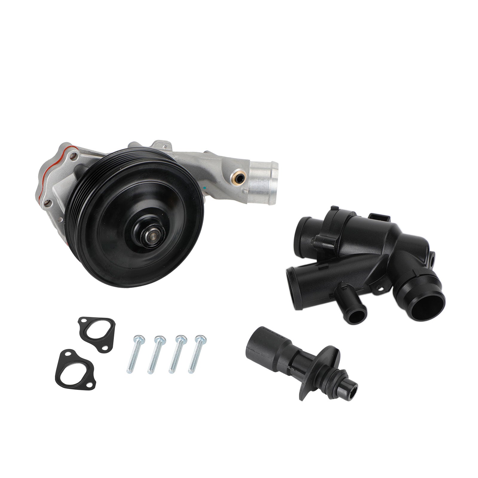 Jaguar 2010 - 2015 XK XKR XKR-S Water Pump w/ Bolts Gaskets Connector + Thermostat Kit