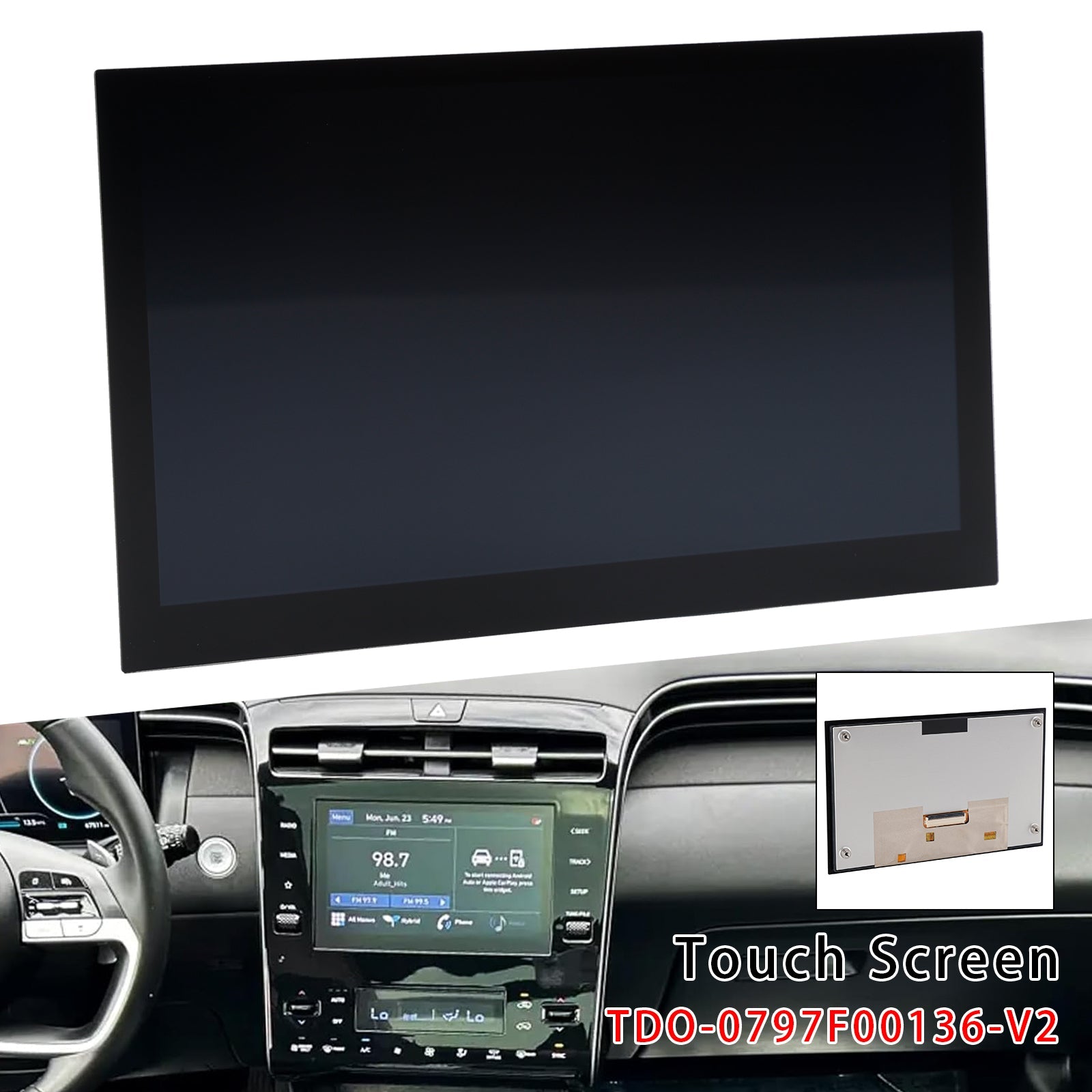 2021-2023 KIA Sonet 8" LCD Touch Screen Digitizer TDO-0797F00136-V2