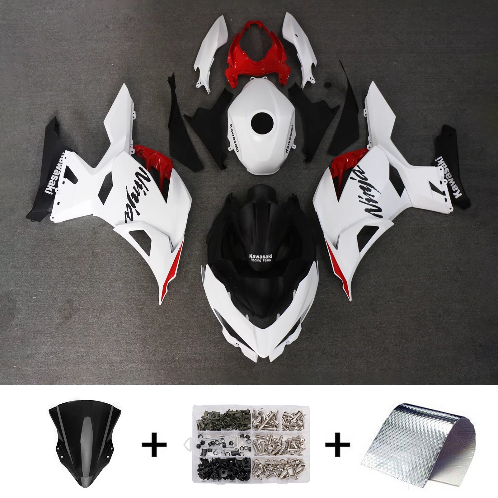 Injection Fairing Kit Bodywork Plastic ABS fit For Kawasaki EX400 Ninja400 2018-2024