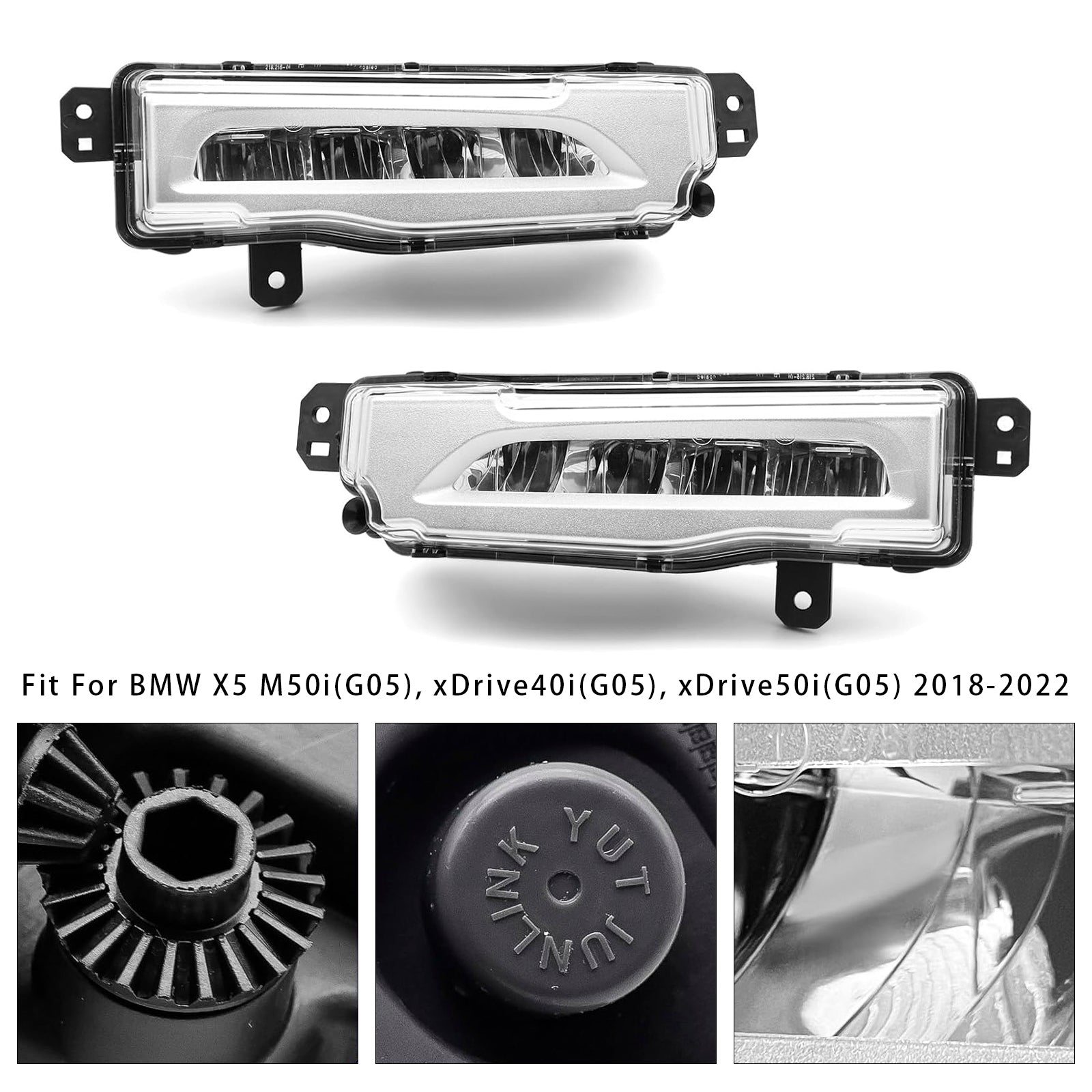 2018-2022 BMW X5 G05 Pair LED Front Bumper Fog Lights 63177406365