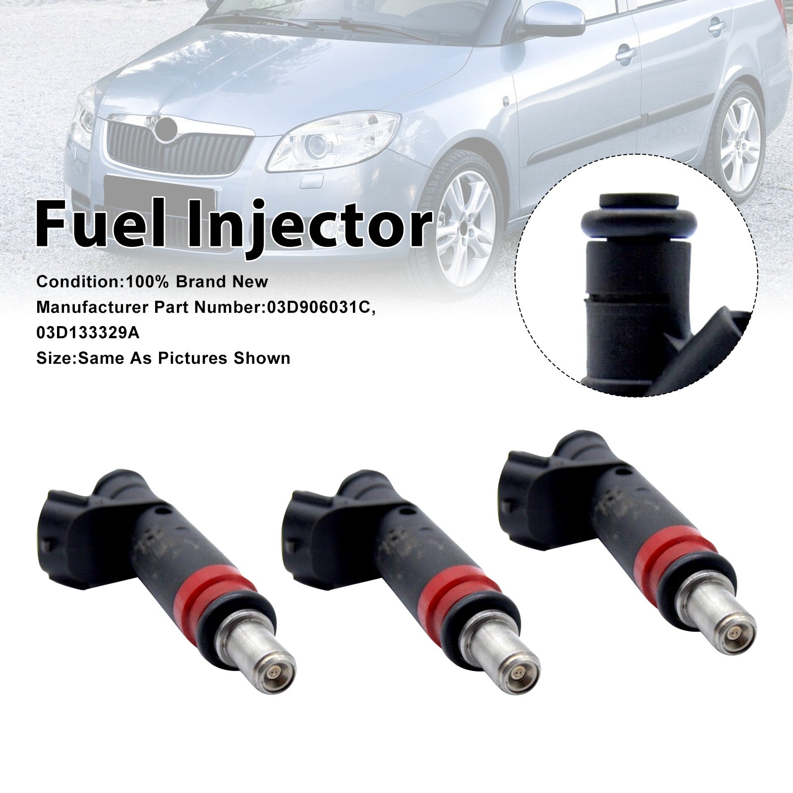 3Pcs Fuel Injector For VW Polo 01-08 For Skoda Fabia 01-07 03D906031C