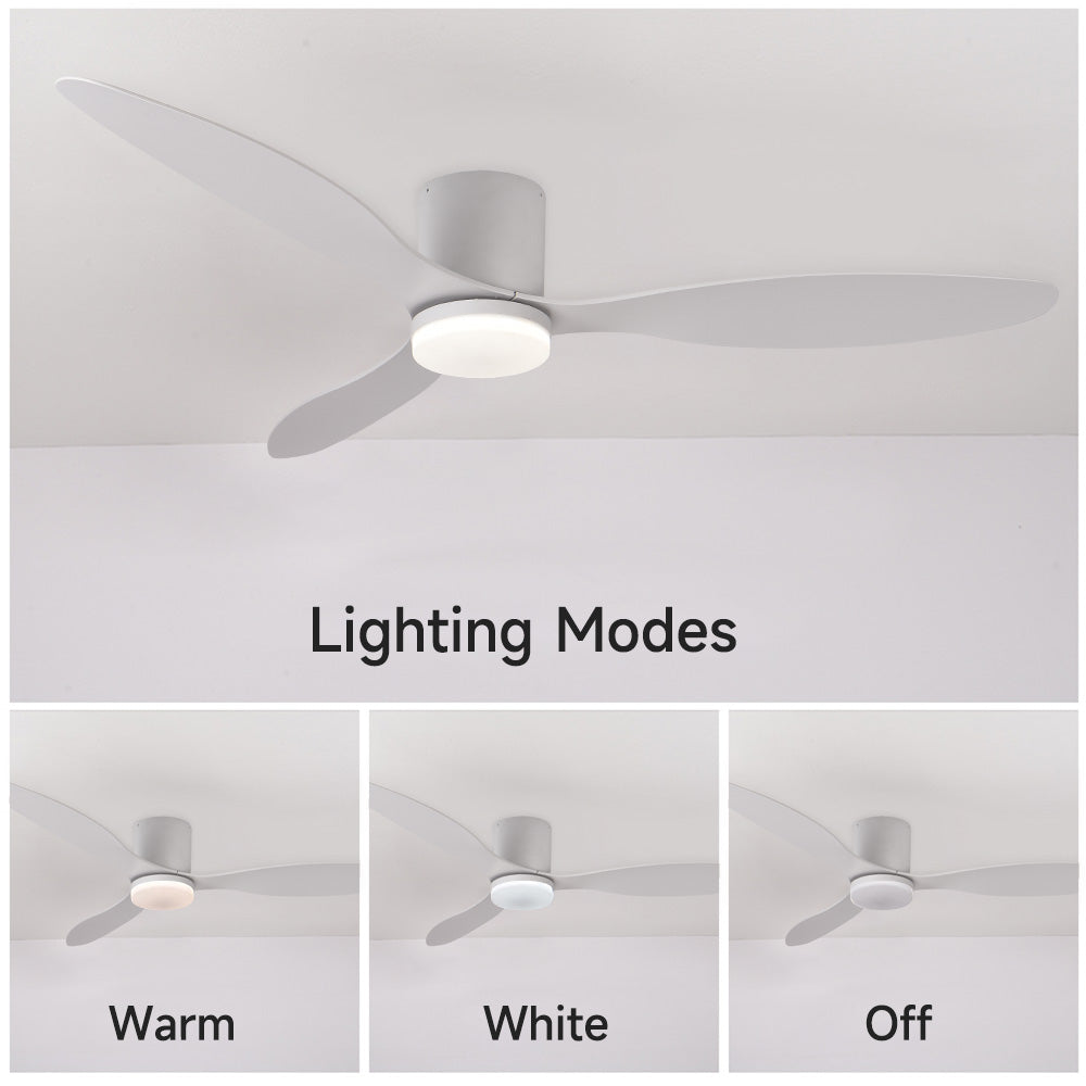 Dimmable LED DC Motor 42” Profile Ceiling Fans with Lights Remote/App Control