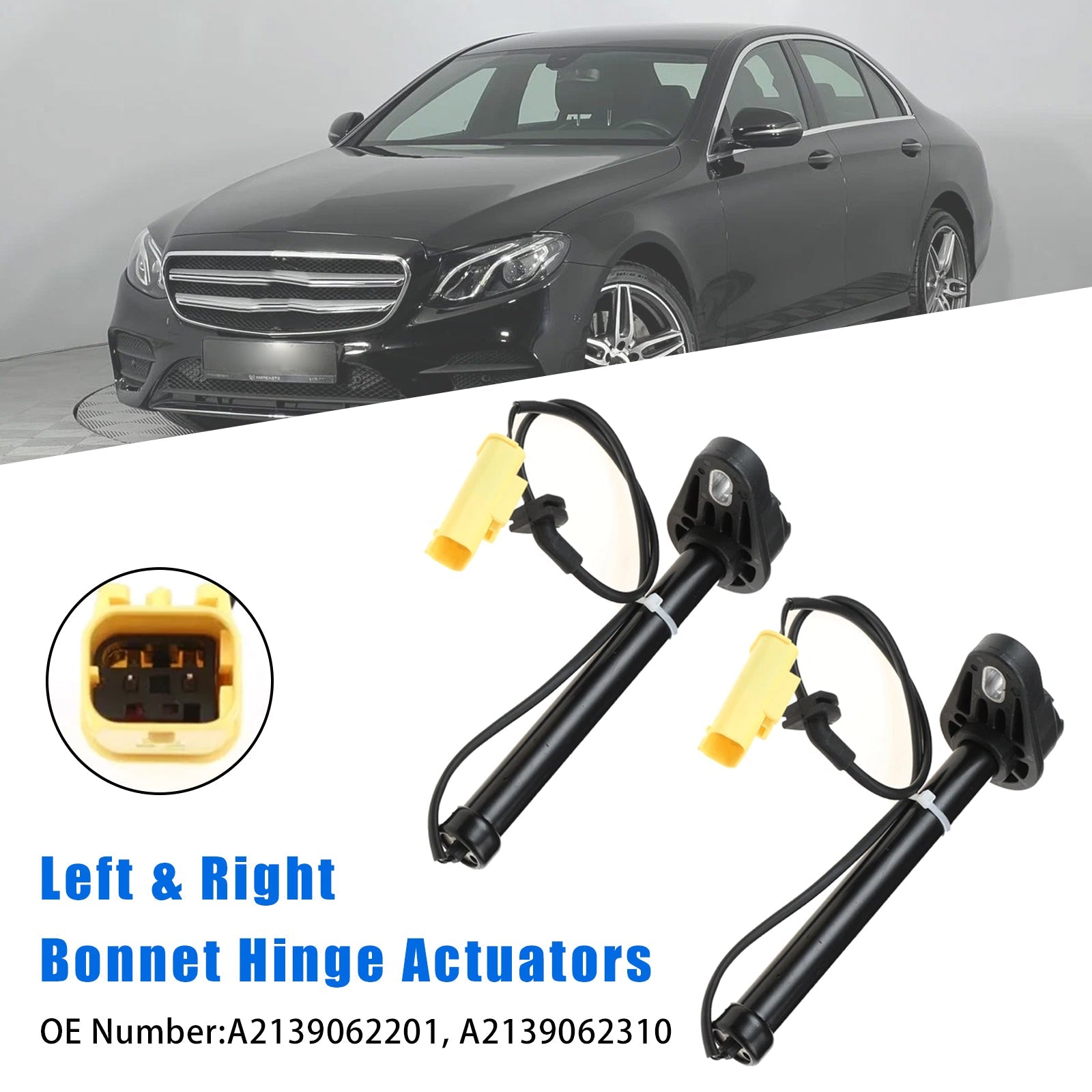 2x Bonnet Hinge Actuators 2139062201 For Mercedes W213 S213 C213 2016-2023