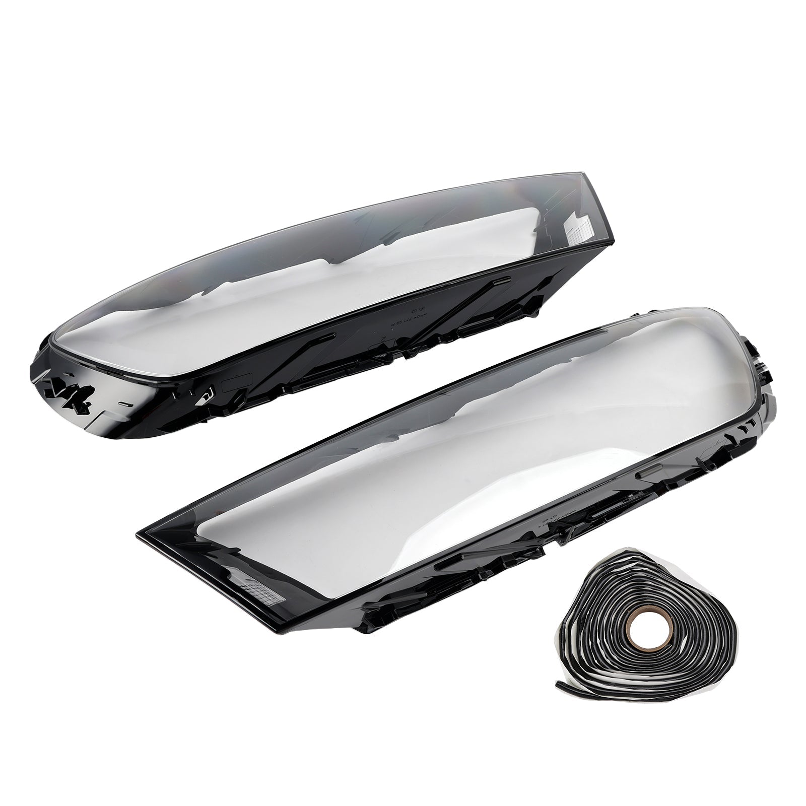 2016-2019 For Audi Q7 Pair Car Headlight Lens Cover LH+RH Lampshade Shell Glue