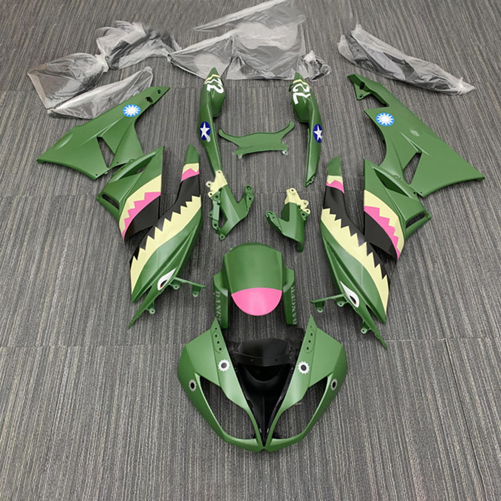 2009-2012 Kawasaki ZX6R 636 Fairing Kit Bodywork Plastic ABS