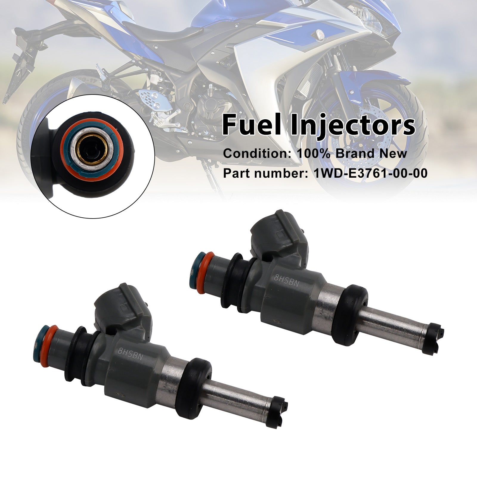 2PCS 1WD-E3761-00-00 Fuel Injectors For Yamaha YZF-R3 2015-2022