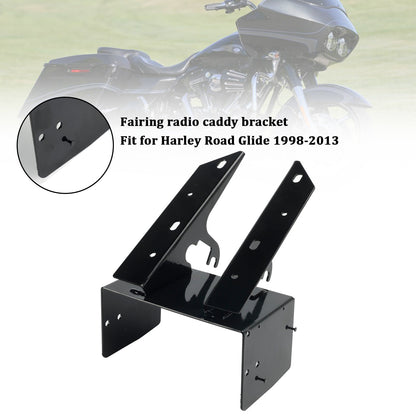 98-13 Harley Road Glide Steel Front Fairing Radio Caddy Mount Bracket