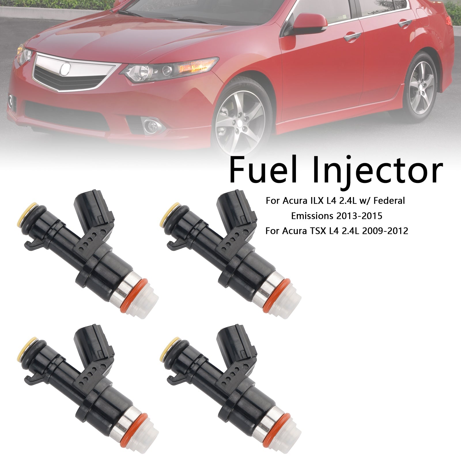 4PCS Fuel Injector 16450-R40-A01 Fit Honda Accord Civic CRV 2.4L 2008-2015