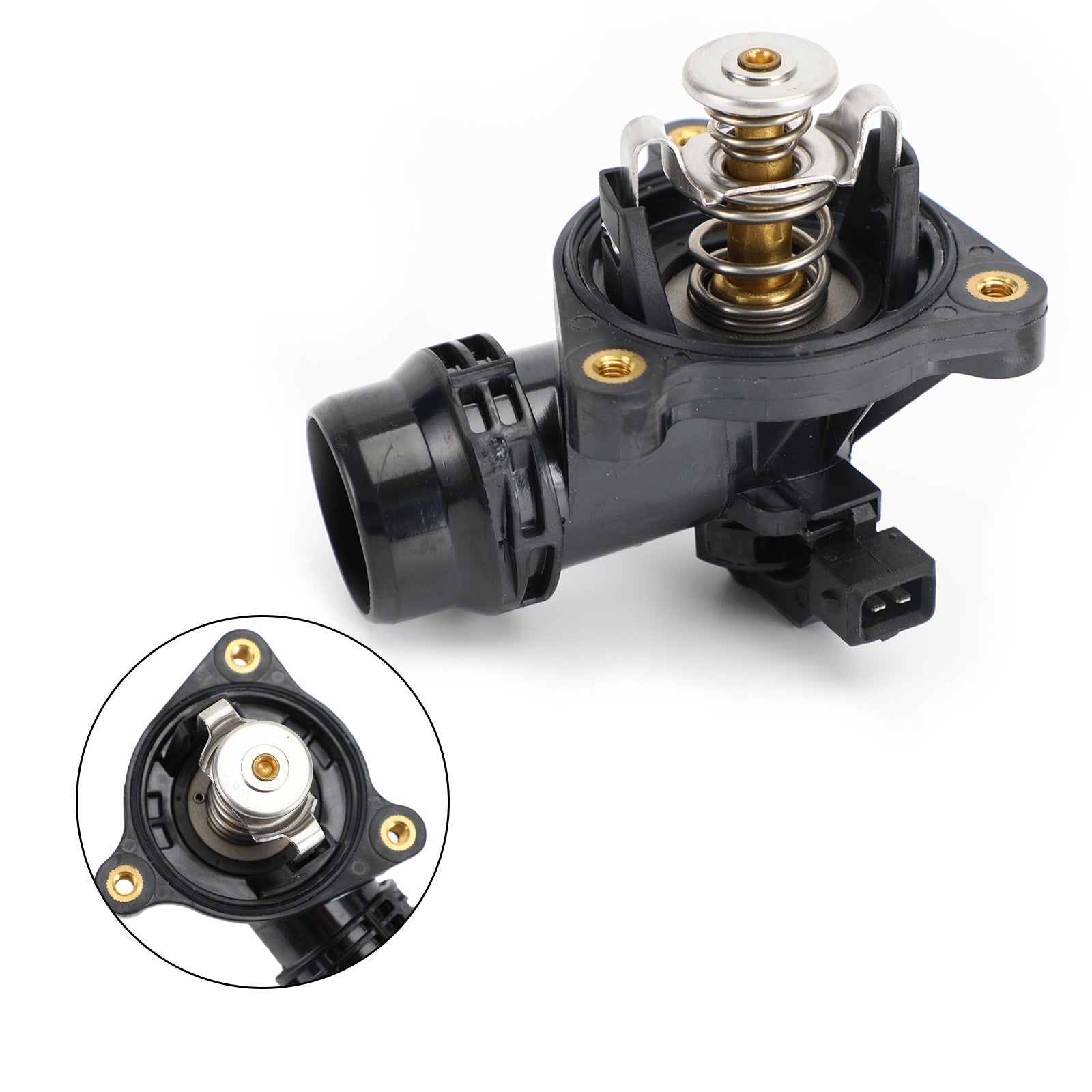 BMW E82 E46 E84 E87 E83 E85 E90 E91 Coolant Thermostat 105掳C w/ Gasket