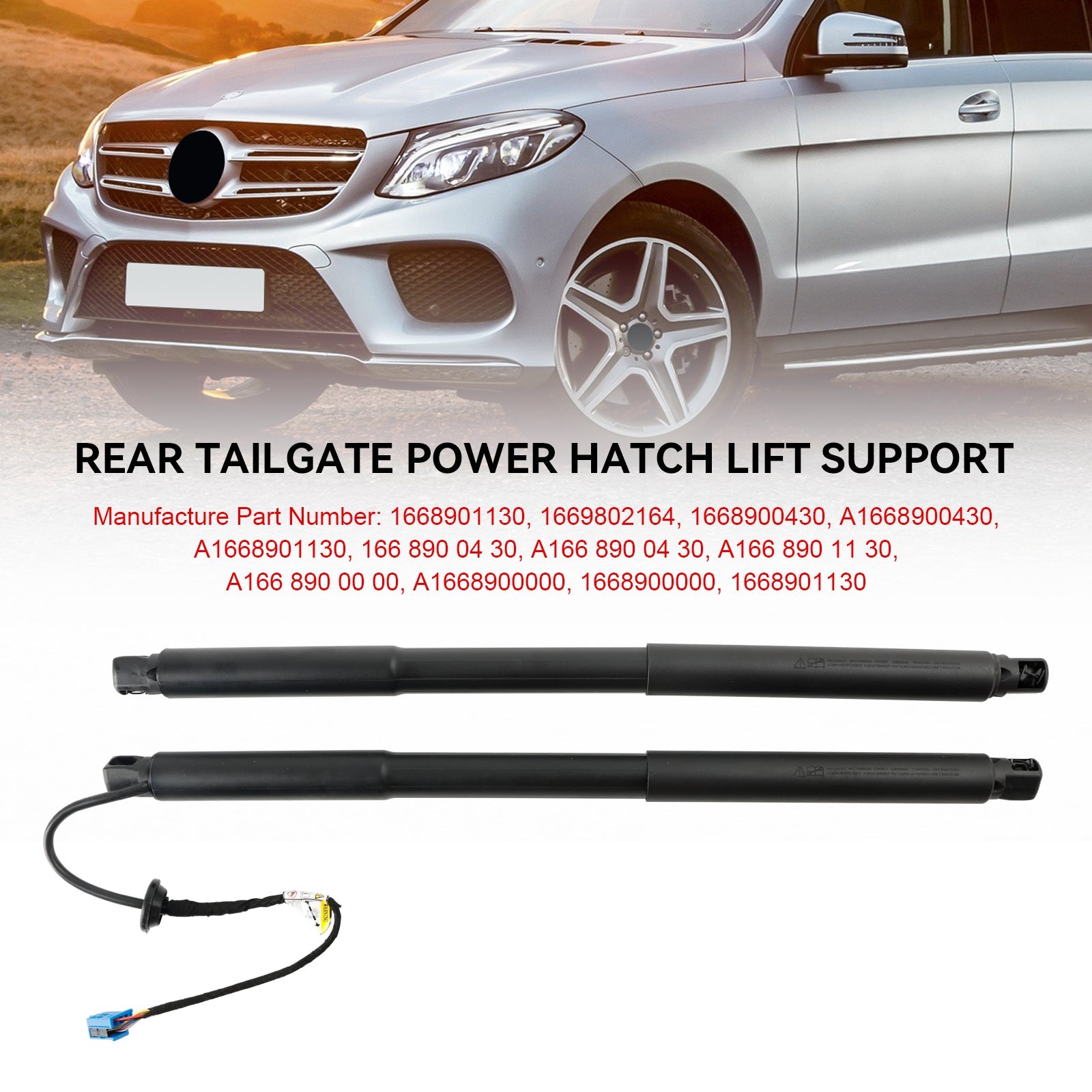 2013-2015 Mercedes Benz ML-Class GLE-Class W166 2PCS Rear Spindle Gas Strut Spring Auto Tailgate Boot 1668901130 1669802164