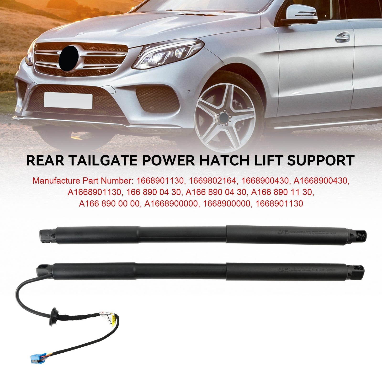 2013-2015 Mercedes Benz ML-Class GLE-Class W166 2PCS Rear Spindle Gas Strut Spring Auto Tailgate Boot