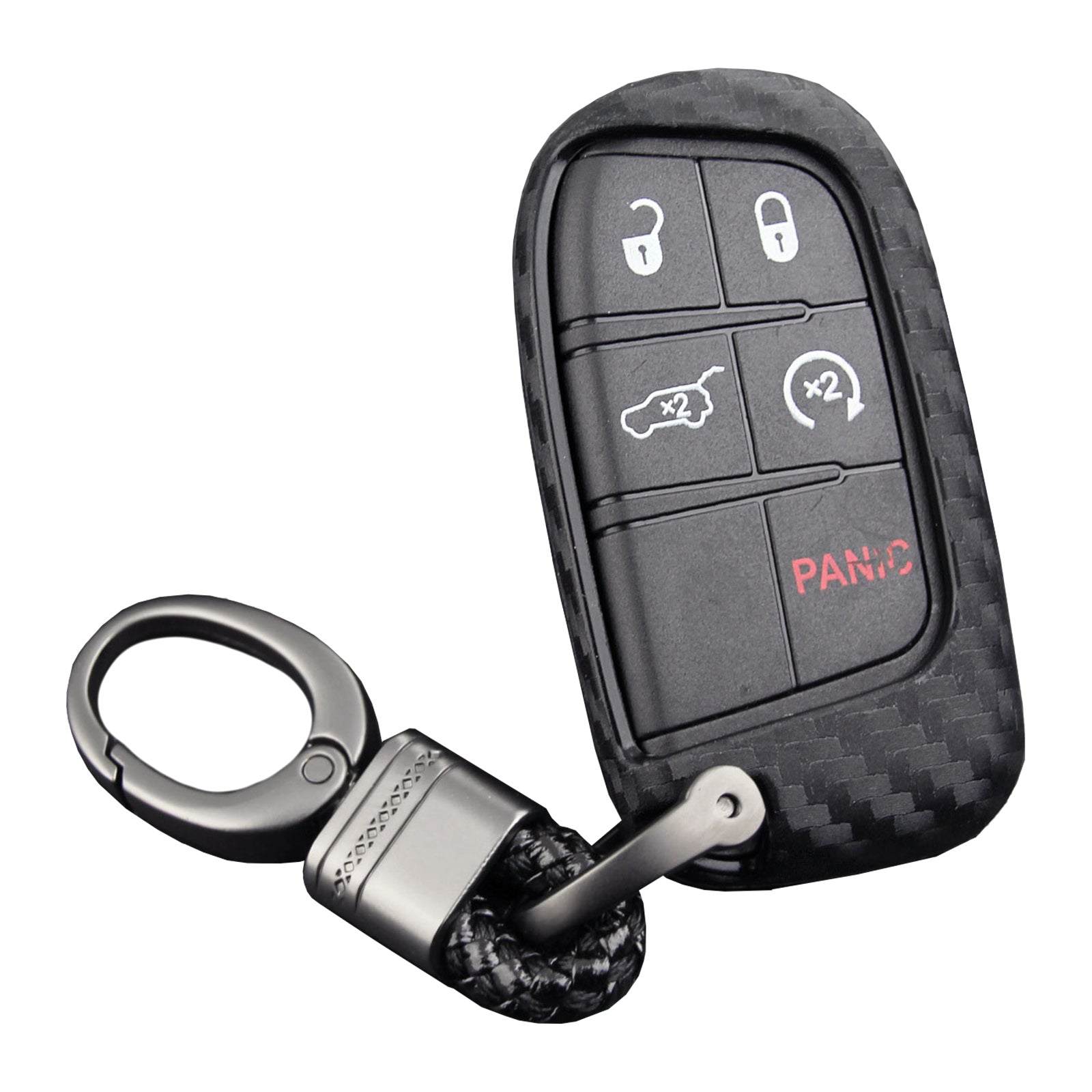 Leather Silicone Car Key Case Cover With Buckle For Jeep