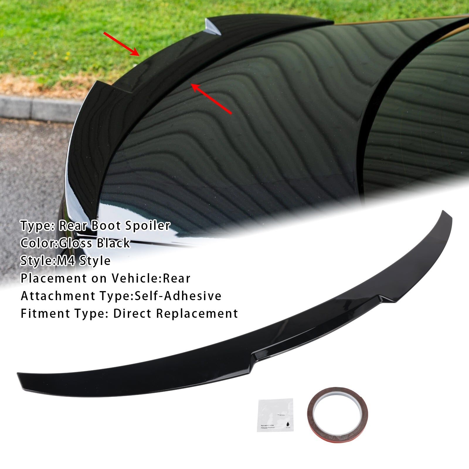 2020-2025 BMW G80 M3 Sedan Models Gloss Black Rear Boot Spoiler